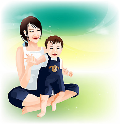 EPS 여자 행복 일러스트 가족 엄마 사랑 가족애 사람 두명 부모 귀여움 육아 모성애 모정 여자만 국내일러스트 감정 컨셉 관계 파일형식 벡터