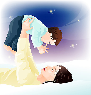 EPS 여자 행복 일러스트 가족 엄마 사랑 가족애 사람 두명 부모 귀여움 육아 모성애 모정 여자만 국내일러스트 감정 컨셉 관계 파일형식 벡터