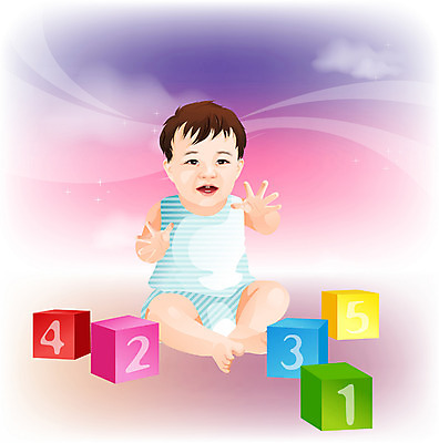 EPS 일러스트 가족 한명 사람 장난감 귀여움 블록 육아 아기 아기만 국내일러스트 1 컨셉 관계 파일형식 벡터