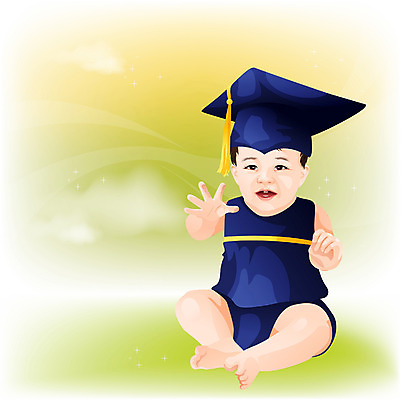 EPS 일러스트 학사모 가족 한명 사람 육아 아기 아기만 국내일러스트 모자_잡화 1 졸업 관계 파일형식 벡터