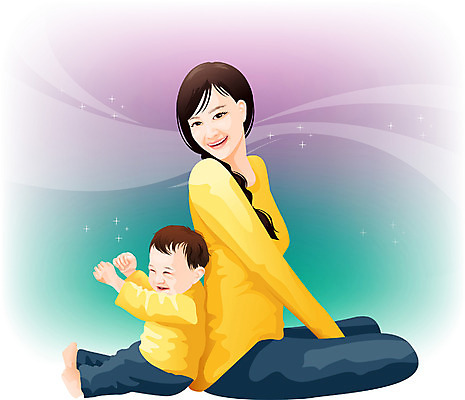 EPS 여자 행복 일러스트 가족 엄마 사랑 가족애 사람 두명 부모 귀여움 육아 모성애 모정 여자만 국내일러스트 감정 컨셉 관계 파일형식 벡터