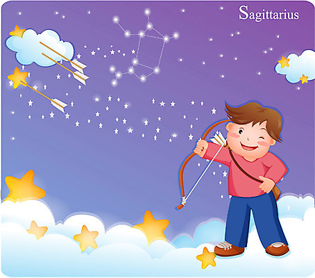 EPS 남자 별 초등학생 어린이 일러스트 화살 한명 사람 소년 우주 별자리 운세 궁수자리 활 점성술 남자만 남자한명만 어린이만 소년만 소년한명만 국내일러스트 자연요소 1 학생 파일형식 벡터