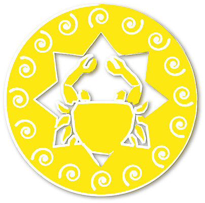 EPS 클립아트 동물 한마리 문양 디자인 컬러 무늬 절지류 일러스트 집게 갑각류 사람없음 노란색 바다동물 별자리 꽃게 게 운세 게자리 국내일러스트 1 바다 수중동물 파일형식 벡터