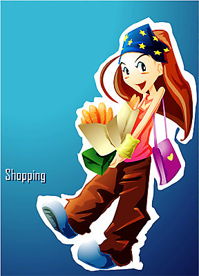 EPS 전신 모델 여자 포즈 일러스트 한명 서기 사람 20대 성인 쇼핑 장보기 쇼핑백 시장 장 바게트 장바구니 외출 여자만 여자한명만 성인여자만 청년만 청년여자만 성인한명만 청년여자한명만 성인여자한명만 성인만 국내일러스트 1 빵 가방 모션 청년 바구니 파일형식 벡터