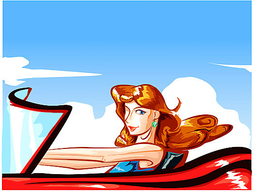 EPS 주간 여자 여행 일러스트 자동차 하늘 휴가 한명 사람 상반신 20대 성인 야외 드라이브 운전 스포츠카 여자만 여자한명만 성인여자만 청년만 청년여자만 성인한명만 청년여자한명만 성인여자한명만 성인만 국내일러스트 자연요소 1 육상교통 모션 청년 파일형식 벡터