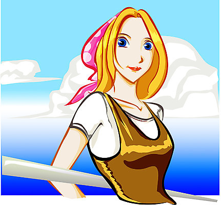 EPS 주간 구름 모델 여자 여행 포즈 일러스트 하늘 휴가 한명 사람 상반신 20대 성인 야외 여자만 여자한명만 성인여자만 청년만 청년여자만 성인한명만 청년여자한명만 성인여자한명만 성인만 국내일러스트 자연요소 1 청년 파일형식 벡터