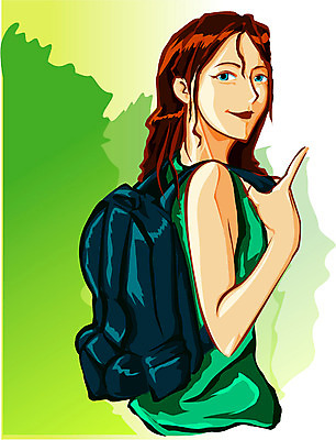 EPS 모델 여자 여행 포즈 일러스트 배낭 휴가 한명 사람 상반신 20대 성인 여자만 여자한명만 성인여자만 청년만 청년여자만 성인한명만 청년여자한명만 성인여자한명만 성인만 국내일러스트 1 가방 청년 파일형식 벡터