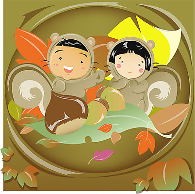 EPS 동물 척추동물 육지동물 사계절 계절 여자 남자 어린이라이프 어린이 단풍 낙엽 일러스트 포유류 자연 사람 소녀 소년 가을 밤 설치류 다람쥐 도토리 어린이만 국내일러스트 라이프스타일 잎 견과류 생태계 파일형식 벡터