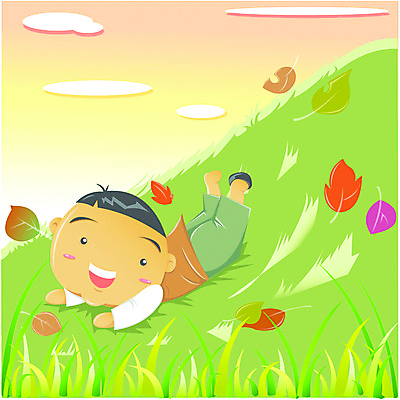 EPS 주간 전신 사계절 계절 남자 어린이라이프 초등학생 어린이 엎드리기 단풍 낙엽 일러스트 자연 하늘 한명 사람 풍경 소년 초원 야외 가을 시골 언덕 남자만 남자한명만 어린이만 소년만 소년한명만 국내일러스트 자연요소 1 학생 라이프스타일 잎 모션 생태계 파일형식 벡터