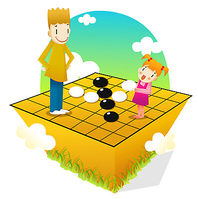 EPS 전신 여자 남자 딸 일러스트 가족 사랑 서기 사람 두명 부모 화목 자녀 아빠 바둑 바둑알 바둑판 부녀 국내일러스트 감정 컨셉 관계 모션 놀이 파일형식 벡터