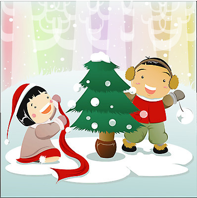 EPS 전신 사계절 계절 여자 기념일 남자 어린이라이프 종교 어린이 크리스마스 겨울 일러스트 사람 소녀 소년 두명 크리스마스트리 산타클로스 눈 어린이만 국내일러스트 자연요소 라이프스타일 날씨 이벤트 파일형식 벡터