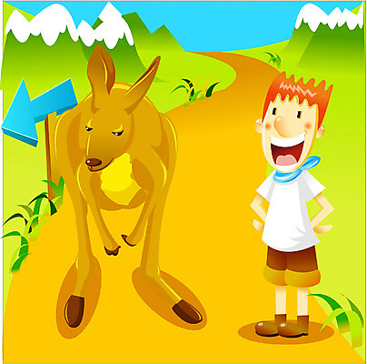 EPS 주간 전신 동물 척추동물 해외 육지동물 남자 외국문화 동물캐릭터 해외여행 여행 일러스트 포유류 휴가 서기 사람 소년 야외 세계여행 오세아니아 호주 캥거루캐릭터 남자만 일러캐릭터 자연요소 캐릭터 나라 문화 어린이 모션 세계 캥거루 파일형식 벡터