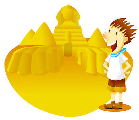 EPS 전신 해외 남자 초등학생 어린이 해외여행 여행 일러스트 휴가 이집트 한명 서기 사람 소년 야외 세계문화유산 세계여행 피라미드 이집트문화 남자만 남자한명만 어린이만 소년만 소년한명만 국내일러스트 1 학생 건축물 외국문화 모션 아프리카 세계 문화재 랜드마크 파일형식 벡터