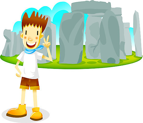 EPS 주간 전신 해외 남자 초등학생 어린이 해외여행 여행 일러스트 유적지 휴가 유물 영국 한명 서기 사람 소년 야외 세계여행 석탑 스톤헨지 남자만 남자한명만 어린이만 소년만 소년한명만 국내일러스트 자연요소 1 학생 전통 유럽 고건축 모션 세계 탑 파일형식 벡터