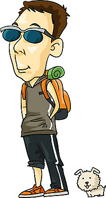 EPS 전신 동물 남자 여행 가방 일러스트 휴가 한명 서기 사람 20대 성인 반려동물 선글라스 개 강아지 배낭여행 남자만 남자한명만 성인남자만 청년만 청년남자만 청년남자한명만 성인한명만 성인남자한명만 성인만 국내일러스트 1 잡화 안경 포유류 모션 청년 파일형식 벡터