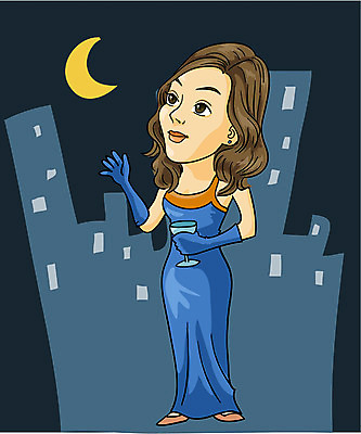 EPS 전신 직업 드레스 여자 일러스트 한명 서기 사람 20대 성인 야외 파티 모임 달 야간 초승달 여자만 여자한명만 성인여자만 청년만 청년여자만 성인한명만 청년여자한명만 성인여자한명만 성인만 국내일러스트 자연요소 1 옷 모션 이벤트 청년 파일형식 벡터