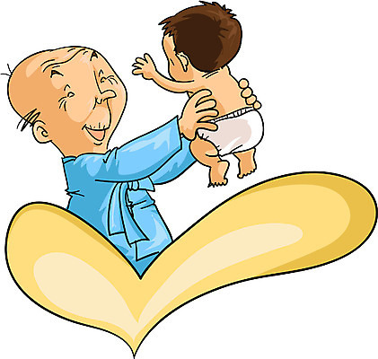 EPS 할아버지 노년 남자 일러스트 가족 손자 대가족 사랑 사람 상반신 두명 하트 아기 손주 남자만 국내일러스트 모양 감정 관계 성인 파일형식 벡터