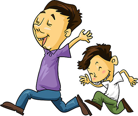 EPS 전신 남자 아들 일러스트 가족 놀이 서기 사람 두명 달리기 자녀 아빠 남자만 국내일러스트 관계 모션 파일형식 벡터