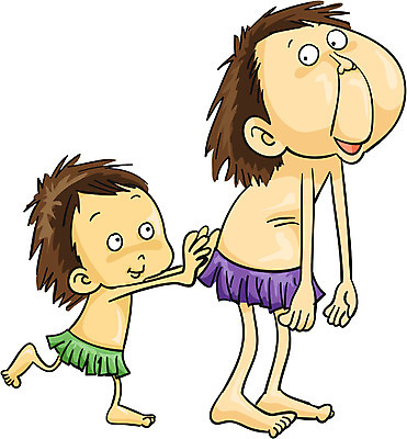 EPS 전신 여자 남자 아들 일러스트 가족 서기 사람 두명 자녀 아빠 원주민 원시인 국내일러스트 관계 모션 아프리카인 파일형식 벡터