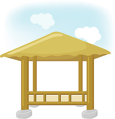 EPS 주간 클립아트 한국문화 한국전통 시설물 건축물 계절 건축 백그라운드 고건축 한국건축 일러스트 풍경 사람없음 야외 여름 동양건축 원두막 국내일러스트 자연요소 동양문화 전통 한국 파일형식 벡터 동양