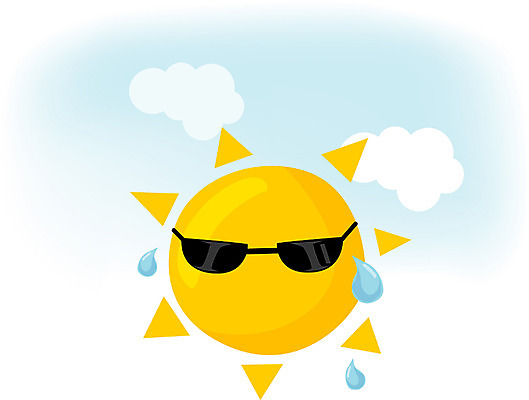EPS 주간 자연요소 클립아트 구름 캐릭터 계절 일러스트 자연 하늘 날씨 사람없음 야외 여름 선글라스 태양 맑음 더위 땀 날씨캐릭터 일러캐릭터 안경 생태계 파일형식 벡터