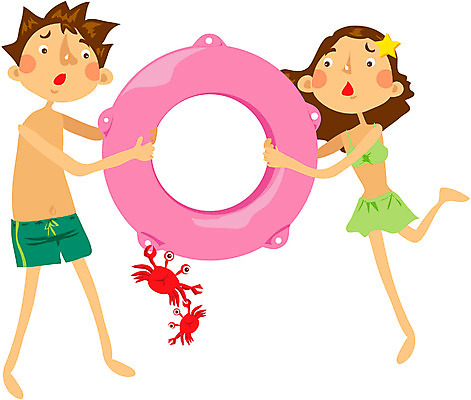 EPS 전신 클립아트 커플 여자 남자 수영복 여행 일러스트 휴가 서기 사람 두명 여름 여름휴가 바캉스 꽃게 게 튜브 국내일러스트 옷 계절 관계 모션 갑각류 파일형식 벡터 여름_계절