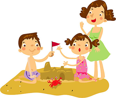 EPS 전신 클립아트 여자 남자 수영복 어린이 일러스트 가족 엄마 사람 소녀 소년 해변 야외 세명 여름 여름휴가 바캉스 모래사장 모래성 국내일러스트 옷 계절 모래 바다 관계 휴가 파일형식 벡터 여름_계절