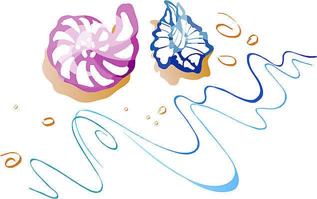 EPS 클립아트 동물 파도 바다 일러스트 자연 조개 어패류 연체동물 해변 사람없음 소라 국내일러스트 무척추동물 생태계 파일형식 벡터