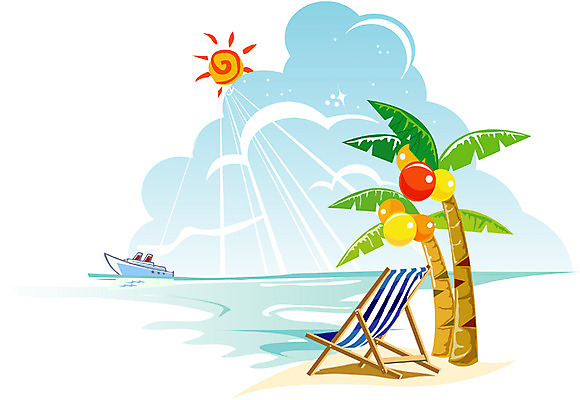 EPS 주간 클립아트 나무 식물 구름 사계절 계절 바다 백그라운드 일러스트 자연 하늘 풍경 해변 사람없음 야외 여름 모래사장 야자수 태양 유람선 해수욕장 선베드 접이식의자 선박 국내일러스트 자연요소 수상교통 배_교통 의자 생태계 파일형식 벡터