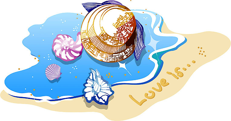 EPS 클립아트 동물 사계절 계절 바다 일러스트 자연 조개 어패류 연체동물 해변 사람없음 여름 모래사장 소라 가리비 국내일러스트 무척추동물 생태계 파일형식 벡터