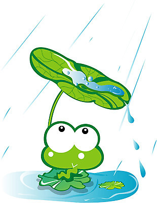 EPS 클립아트 동물 척추동물 일러스트 자연 나뭇잎 개구리 양서류 사람없음 비 청개구리 국내일러스트 자연요소 잎 날씨 생태계 파일형식 벡터