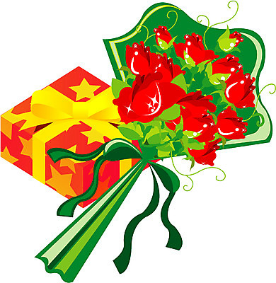 EPS 클립아트 식물 리본 꽃다발 일러스트 포장 선물 이벤트 사람없음 선물상자 장미 오브젝트 꽃상자 국내일러스트 꽃 상자 파일형식 벡터