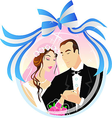 EPS 클립아트 커플 여자 남자 신부 부케 웨딩드레스 신랑 결혼 일러스트 사람 정장 턱시도 상반신 성인 두명 로맨틱 성인만 국내일러스트 드레스 옷 꽃다발 컨셉 관계 이벤트 파일형식 벡터
