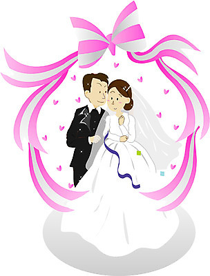 EPS 클립아트 커플 여자 남자 리본 신부 웨딩드레스 신랑 결혼 일러스트 사람 정장 턱시도 성인 두명 로맨틱 하트 성인만 국내일러스트 모양 드레스 옷 컨셉 관계 이벤트 파일형식 벡터