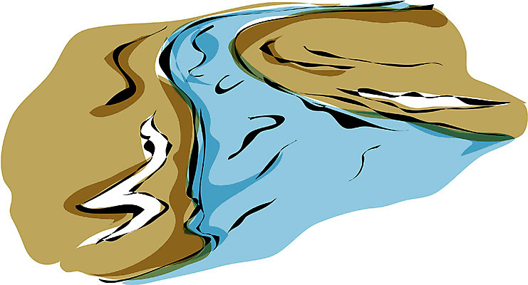 EPS 클립아트 백그라운드 일러스트 자연 물줄기 풍경 사람없음 야외 물 강 골짜기 계곡 물길 국내일러스트 자연요소 길 생태계 파일형식 벡터