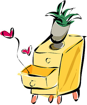 EPS 클립아트 식물 화분 화초 가구 일러스트 사람없음 하트 오픈 오브젝트 서랍장 협탁 국내일러스트 모양 생활용품 파일형식 벡터