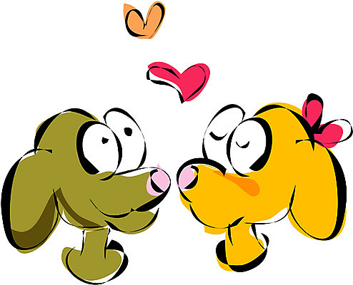 EPS 클립아트 동물 척추동물 캐릭터 육지동물 커플 반려견 한쌍 두마리 일러스트 포유류 사랑 사람없음 반려동물 하트 개 강아지 수컷 일러캐릭터 모양 감정 2 관계 파일형식 벡터