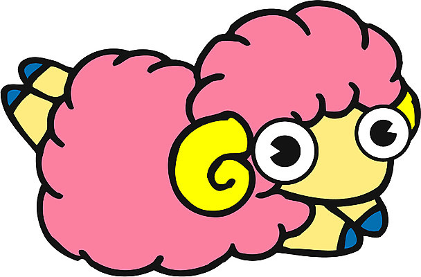 EPS 클립아트 동물 척추동물 캐릭터 한마리 육지동물 분홍색 컬러 일러스트 포유류 초식동물 사람없음 가축 양 일러캐릭터 1 파일형식 벡터