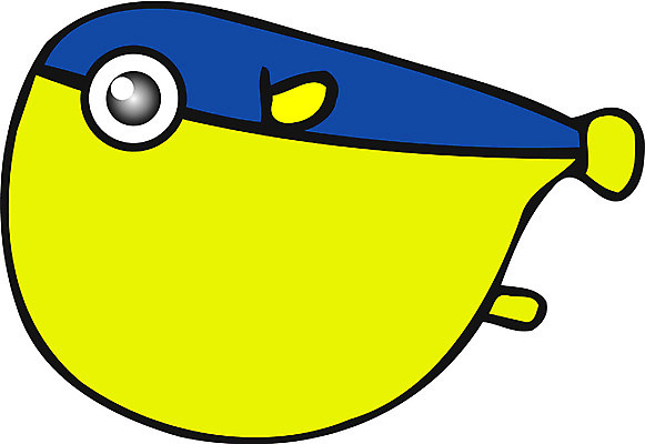 EPS 클립아트 동물 척추동물 캐릭터 한마리 일러스트 어류 사람없음 바다동물 복어 일러캐릭터 1 바다 수중동물 파일형식 벡터