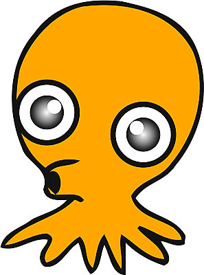 EPS 클립아트 동물 캐릭터 한마리 컬러 일러스트 연체동물 사람없음 주황색 바다동물 문어 일러캐릭터 1 바다 무척추동물 수중동물 파일형식 벡터