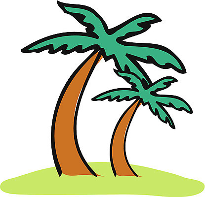 EPS 클립아트 나무 식물 컬러 일러스트 사람없음 야외 초록색 야자수 열대식물 두그루 국내일러스트 2 파일형식 벡터