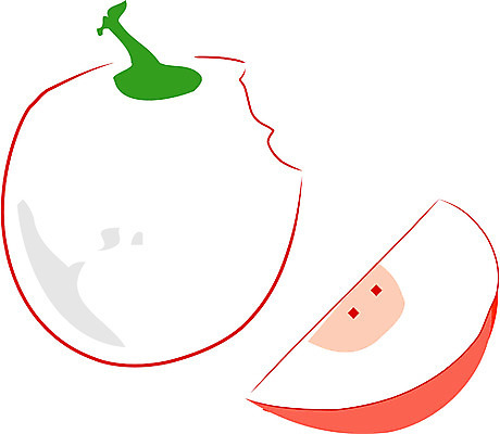 EPS 클립아트 식물 열매 음식 컬러 조각 과일 일러스트 씨앗 사람없음 빨간색 농작물 두개 사과 조각_조소 국내일러스트 2 농업 조소 파일형식 벡터