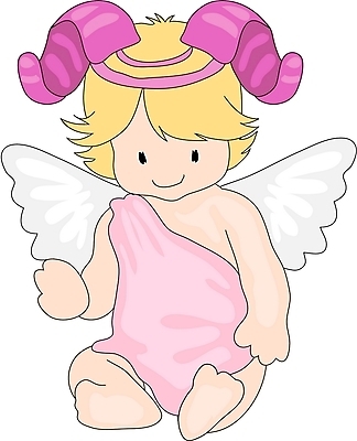 EPS 전신 클립아트 날개 일러스트 상상 천사 한명 사람 앉기 별자리 운세 아기 머리띠 양자리 양뿔 아기만 국내일러스트 1 장신구 모션 파일형식 벡터