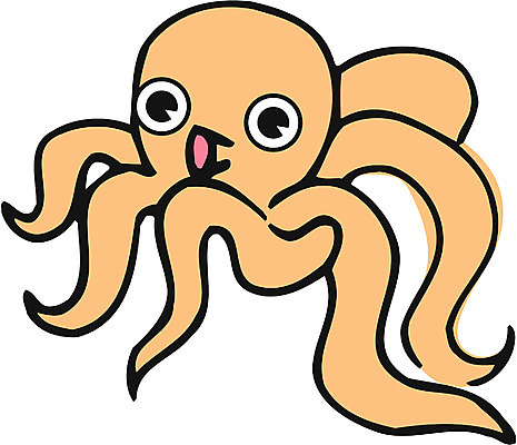 EPS 클립아트 동물 캐릭터 한마리 컬러 일러스트 연체동물 사람없음 주황색 바다동물 다리 문어 일러캐릭터 1 바다 무척추동물 신체부위 수중동물 파일형식 벡터