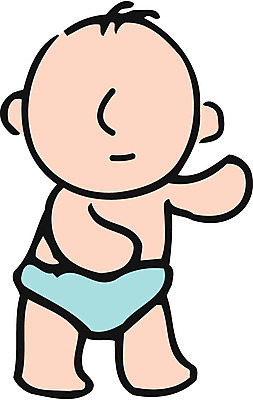EPS 전신 클립아트 일러스트 한명 서기 사람 아기 기저귀 아기만 국내일러스트 1 모션 아기용품 파일형식 벡터