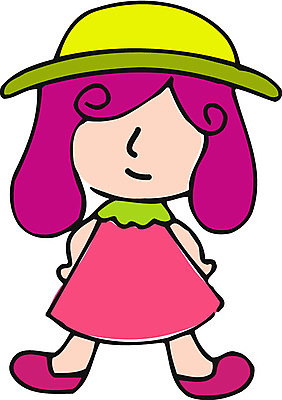 EPS 전신 클립아트 모자 원피스 여자 초등학생 어린이 일러스트 한명 서기 사람 소녀 단발머리 여자만 여자한명만 어린이만 소녀만 소녀한명만 국내일러스트 1 학생 헤어스타일 잡화 옷 모션 파일형식 벡터