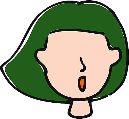 EPS 클립아트 여자 얼굴 일러스트 청소년 한명 사람 10대 단발머리 여자만 여자한명만 십대만 십대여자만 십대여자한명만 국내일러스트 1 헤어스타일 신체부위 파일형식 벡터