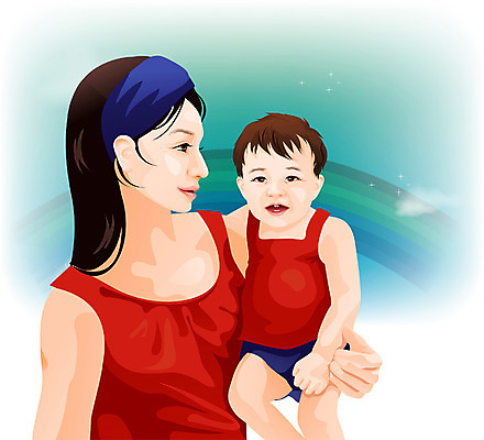 EPS 여자 행복 일러스트 가족 엄마 사랑 가족애 사람 두명 부모 귀여움 육아 아기 모성애 모정 여자만 국내일러스트 감정 컨셉 관계 파일형식 벡터