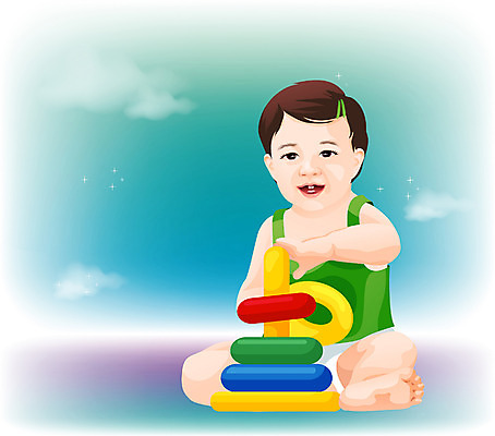 EPS 일러스트 가족 한명 사람 장난감 귀여움 놀이방 육아 아기 아기만 국내일러스트 1 컨셉 관계 파일형식 벡터