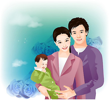 EPS 여자 남자 행복 일러스트 가족 엄마 사랑 가족애 사람 세명 부모 장미 귀여움 육아 아기 아빠 모성애 모정 국내일러스트 꽃 감정 컨셉 관계 파일형식 벡터